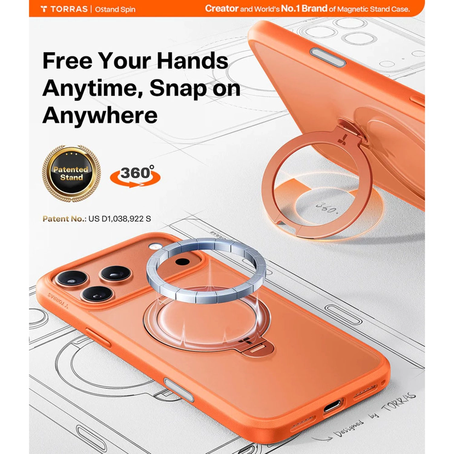 Ostand Spin Silicone Case with MagSafe for iPhone 17 Pro Max