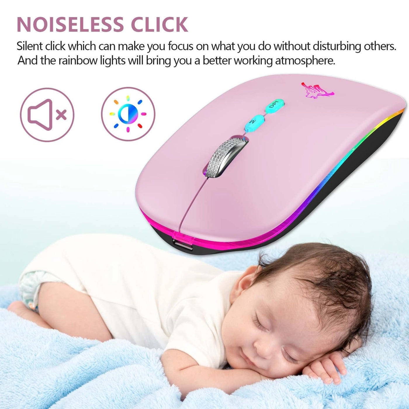 LED Slim Rechargeable Mouse - Wireless