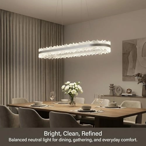 LED Ring Chandelier Oval - 3000K/4500K/6000K Stepless Dimming