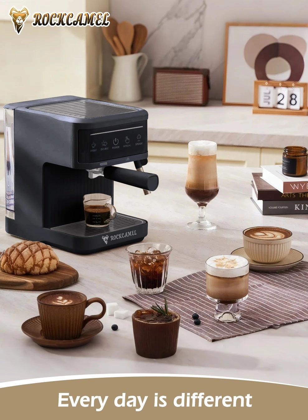 NCT Espresso Machine - 20 Bar 850W 360° Steam Wand