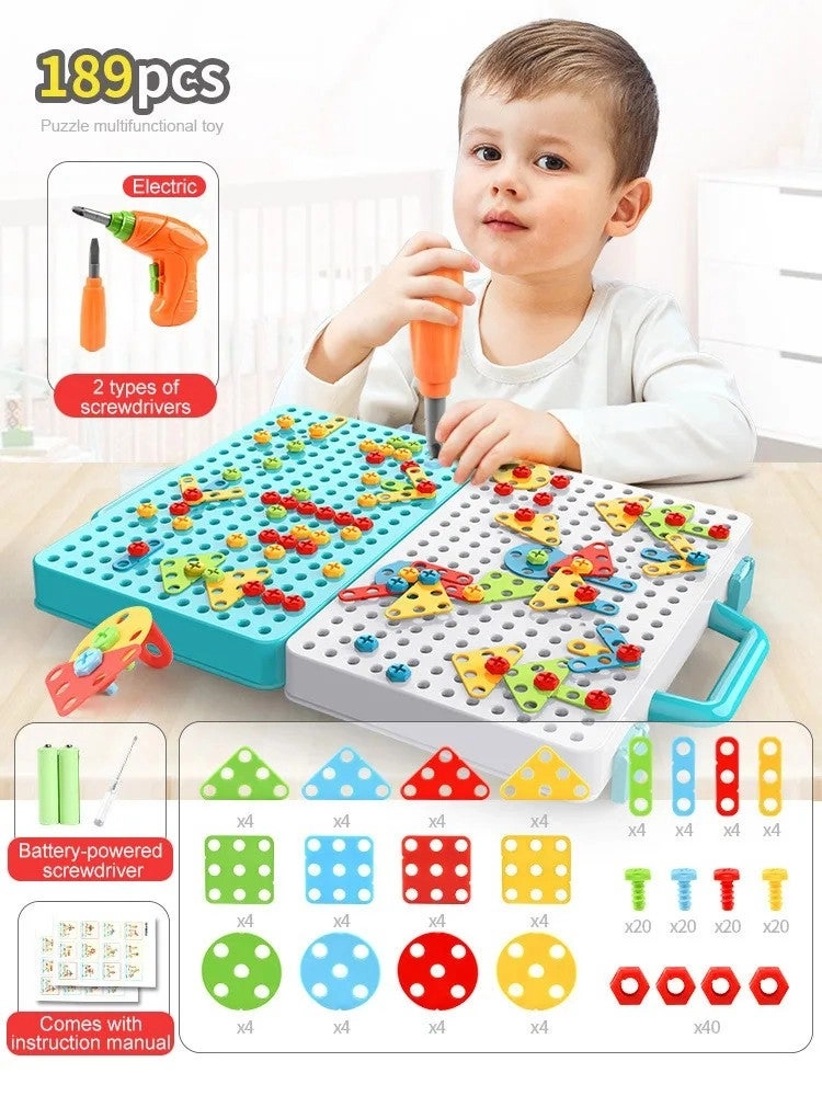 Assembling Building Block Toy - Electric drill Screw puzzle