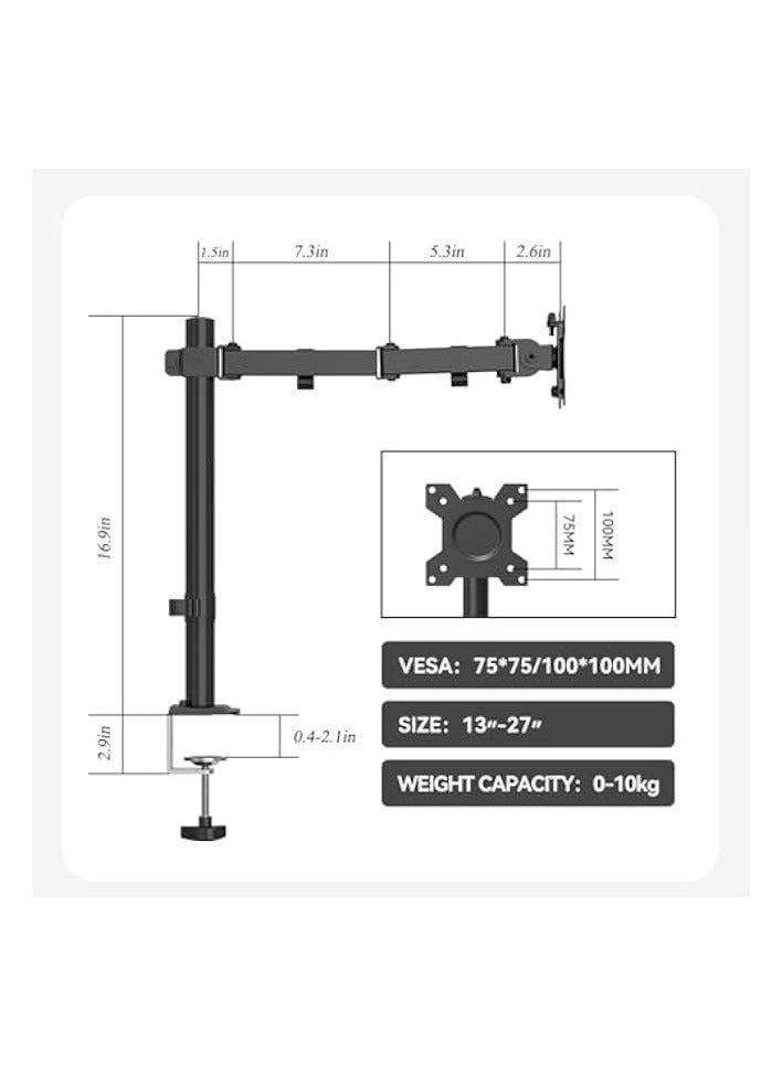 Monitor Mount Arm - Single 20 to 32 inches 75x75mm and 100x100mm