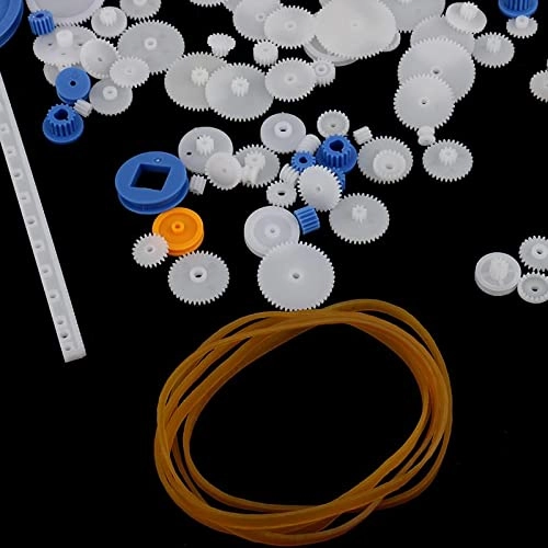 90 Pieces/Set Gears Rack Pulley Belt Worm - 80 kinds of gear bags 10 Pieces rubber band