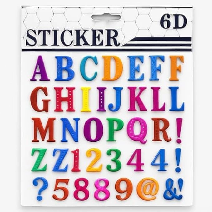 English Alphabet & Number Sticker Book Arithmetic Symbols 9 pcs