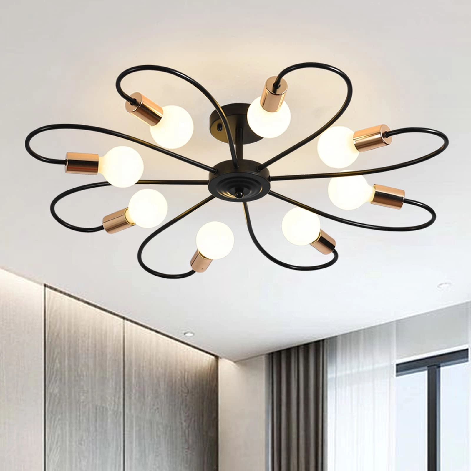 Qcyuui Semi Flush Ceiling Light - 6500 Kelvin Dimmable