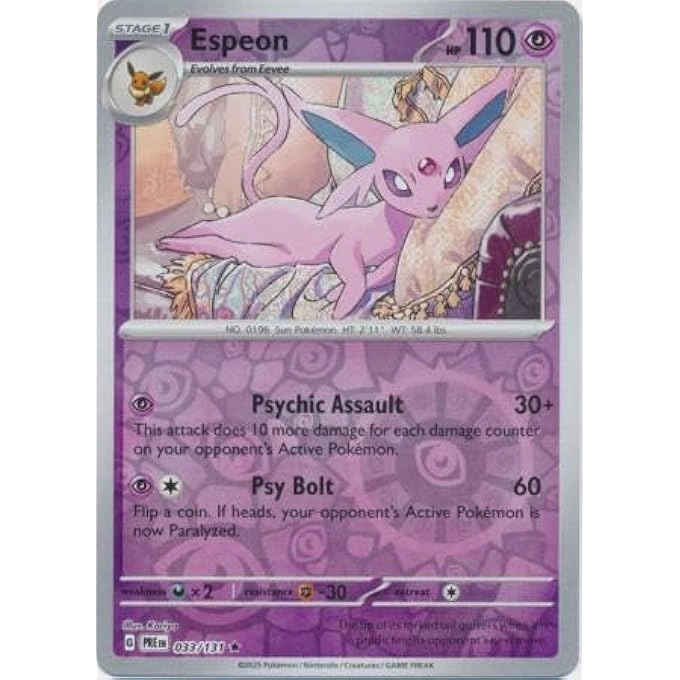 rayihni POKEMON ESPEON 033/131 PRISMATIC EVOLUTIONS REVERSE FOIL
