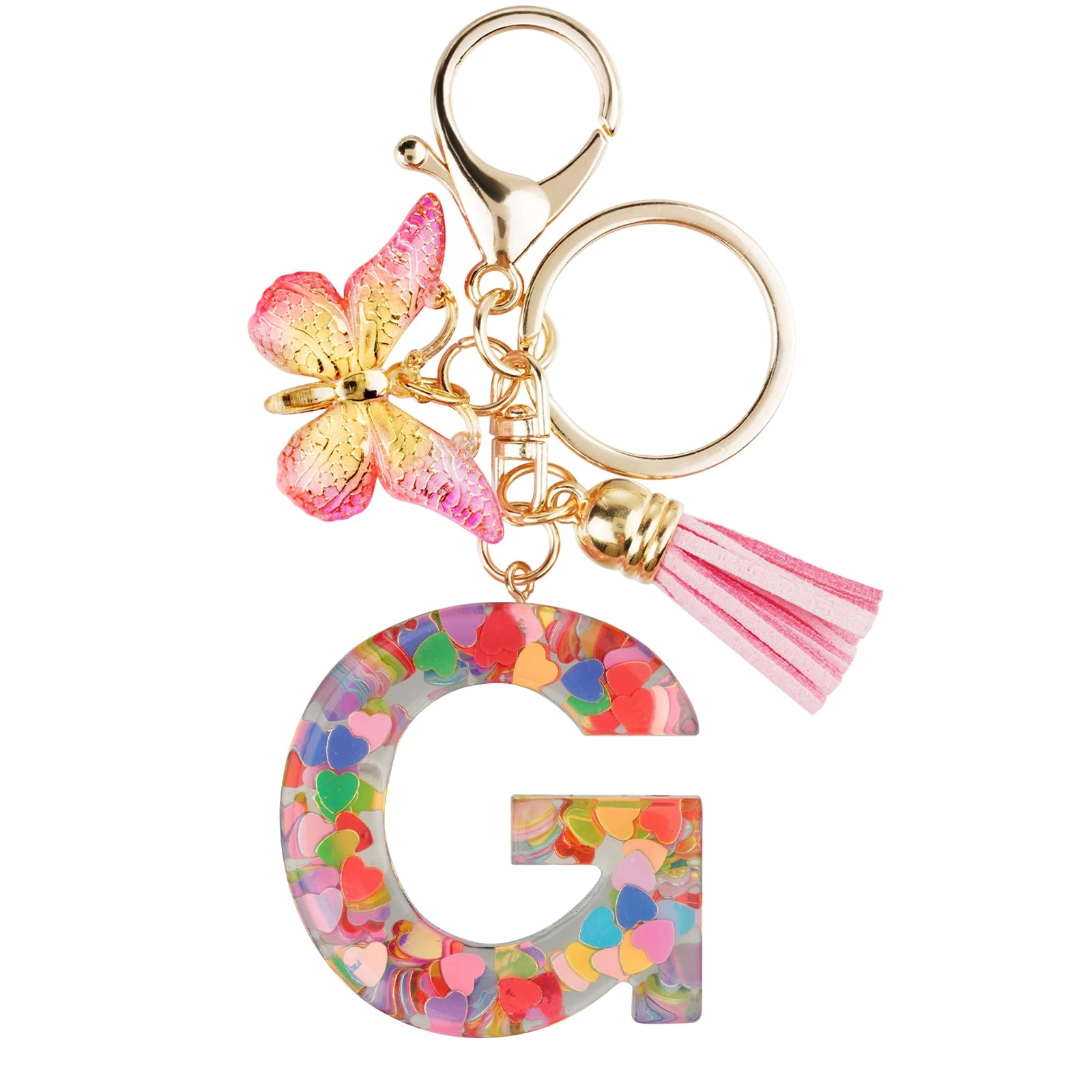 Initial Letter Keychain - Butterfly