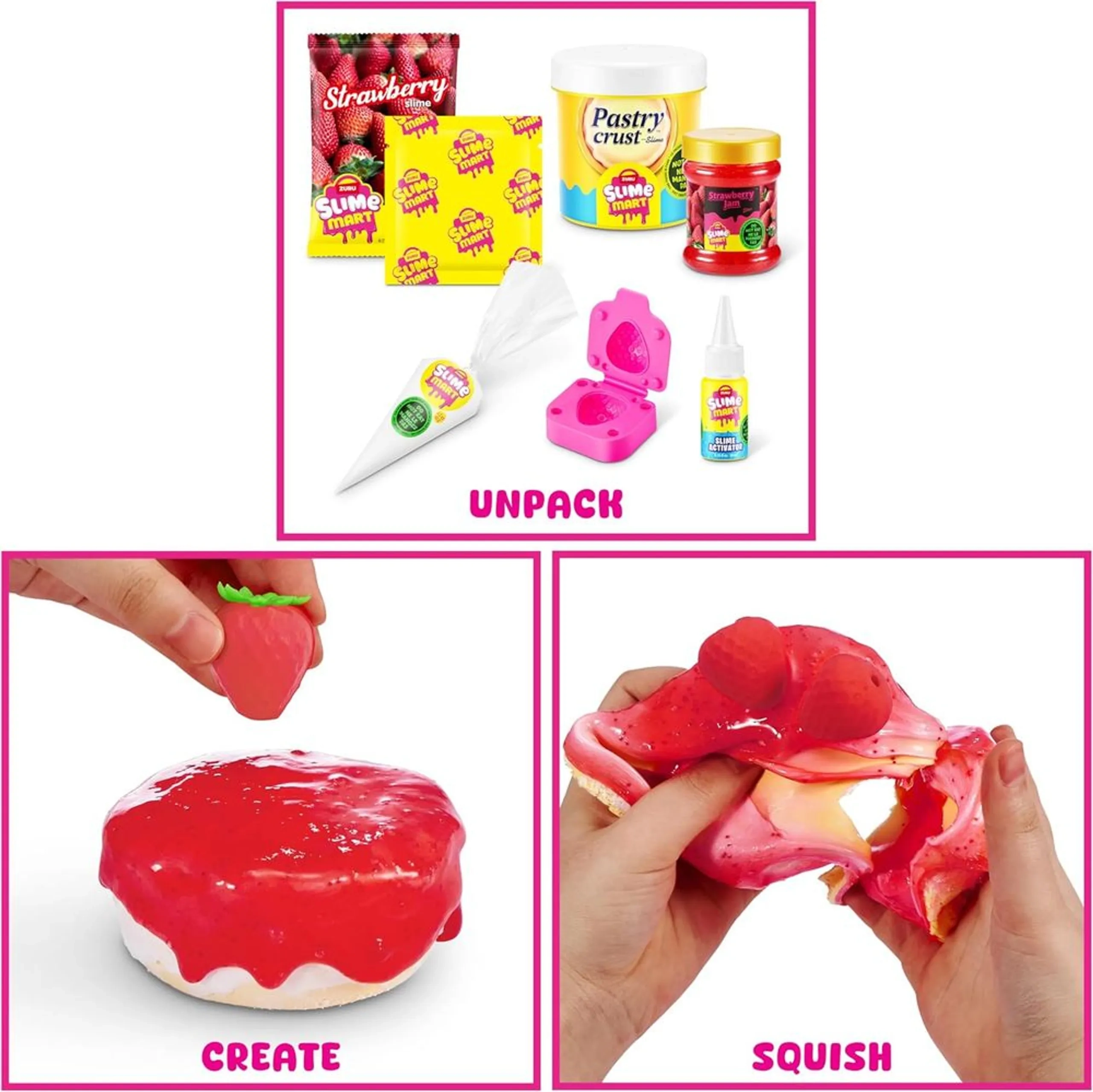 Slime Mart Strawberry Cheesecake Kit - 6+ years 12 pcs