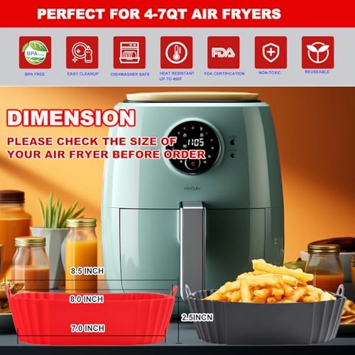 Air Fryer Liners - Silicone 2 Pack