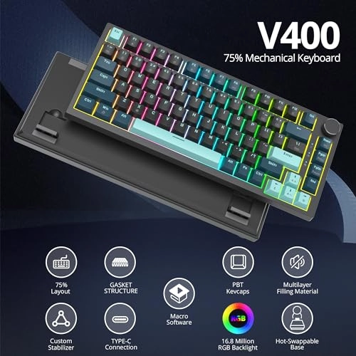 75% TKL Wired Mechanical Keyboard - Wired/Wireless