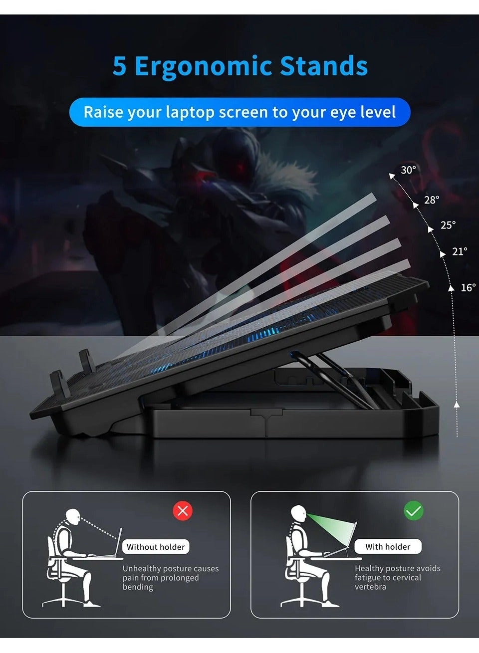 Laptop Cooling Pad - 6 fans 12-18 inch