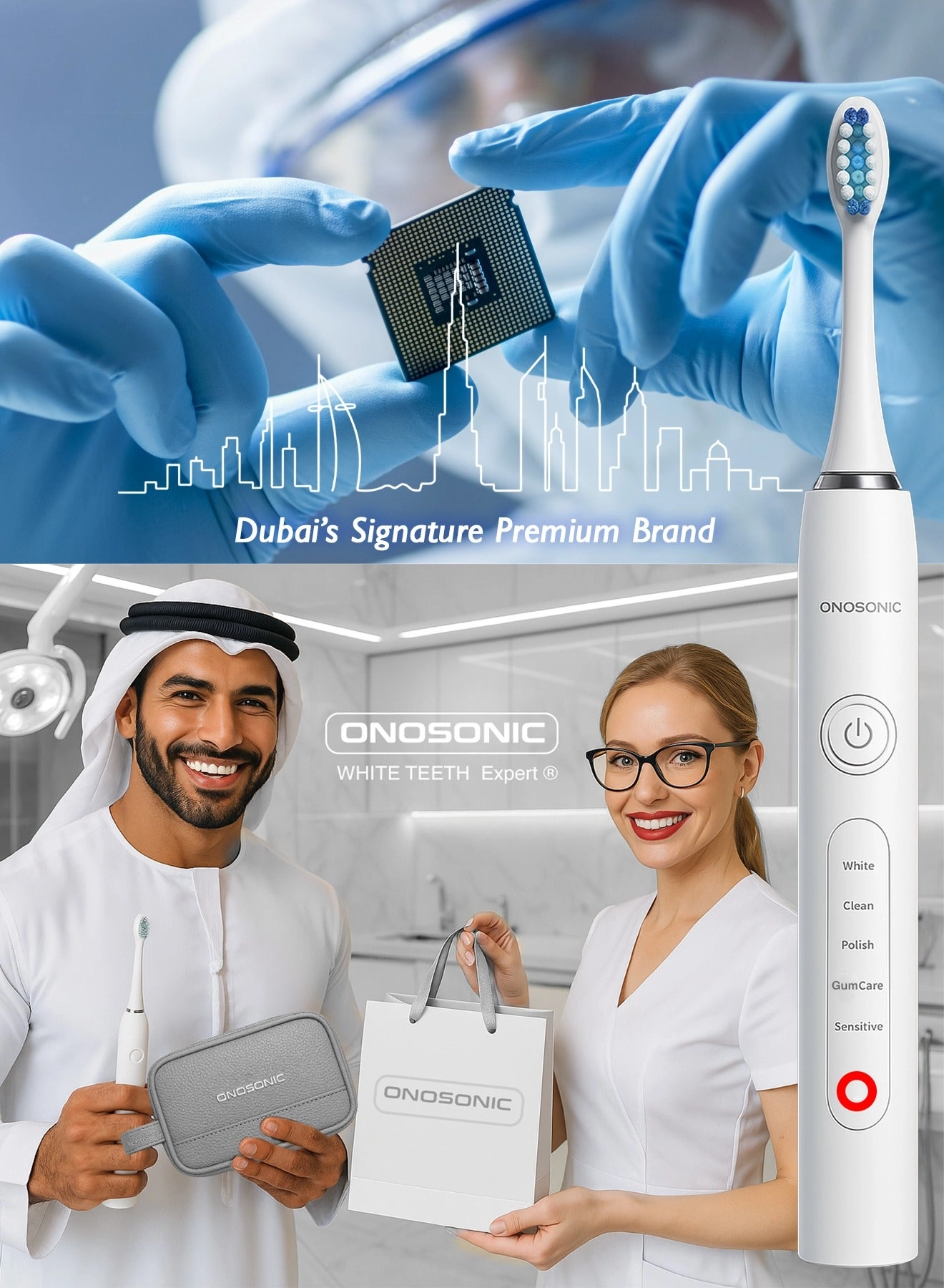 DX-1 - Electric Toothbrush USB Travel Case White