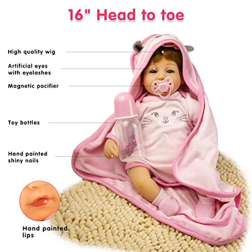 Reborn Baby Doll - 16 inch Vinyl Silicone Ages 3+