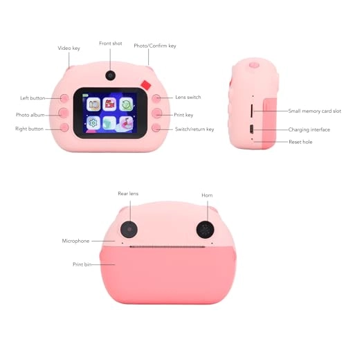 Instant Print Camera - 1080P 2.4 Inch 1200mAh