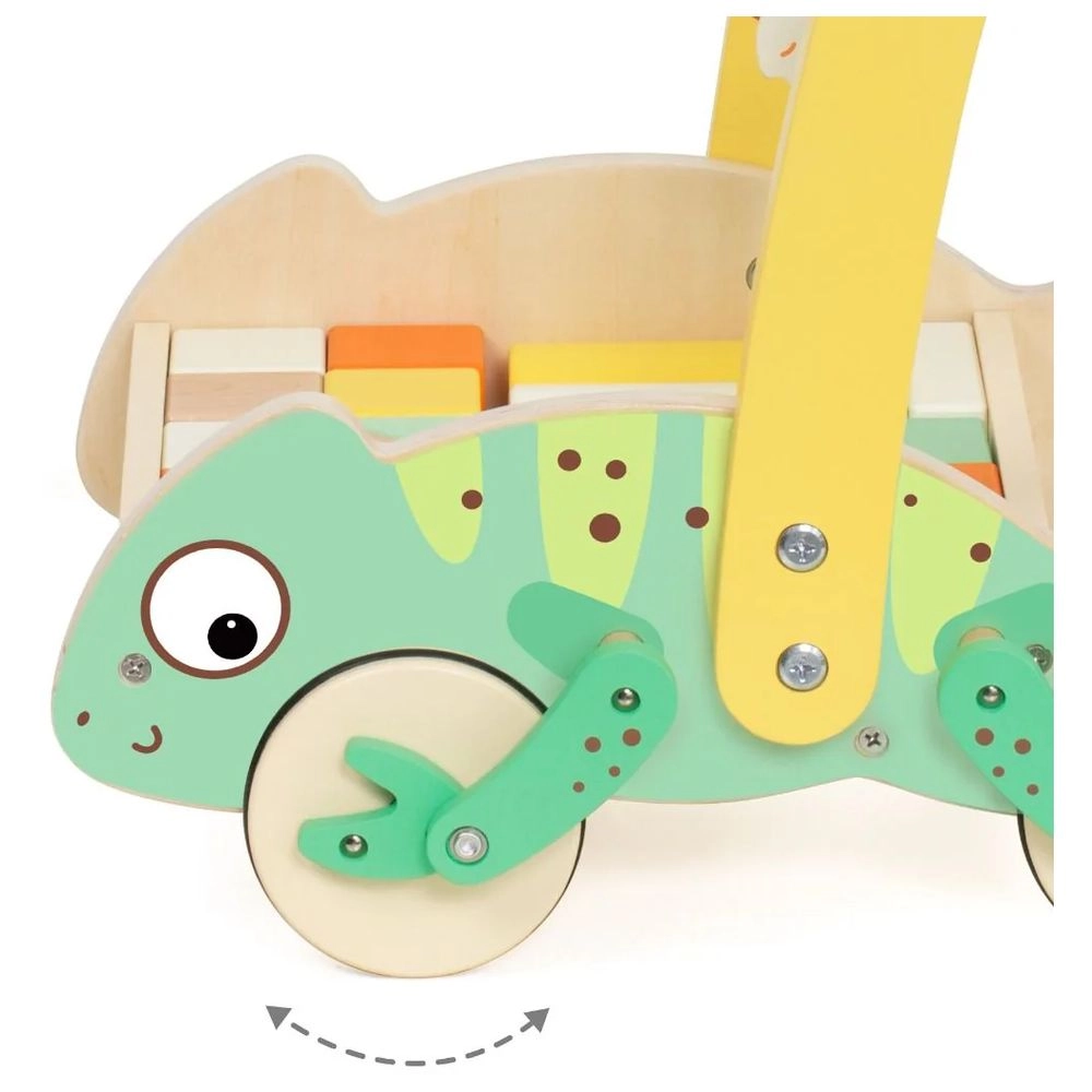 Baby Walker With Blocks - 28 Pc Set Chameleon