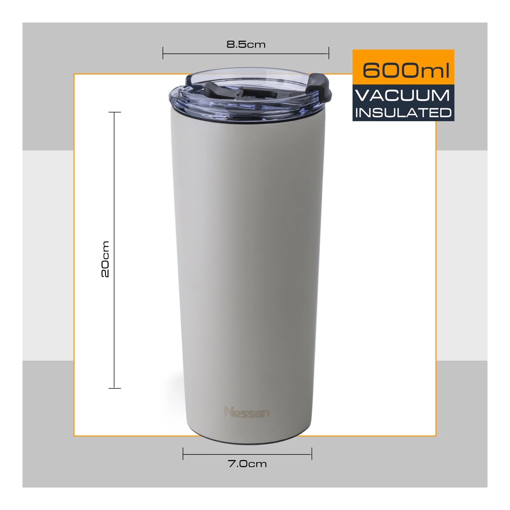 Stainless Steel Double Wall Vacuum Mug - 600ml