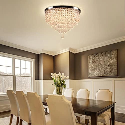 Modern Crystal Chandelier - 3500K non-dimmable