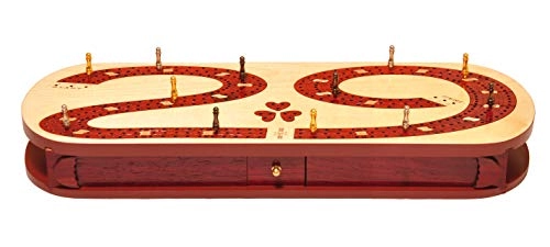 3 Track Cribbage Board - 29 shape Blood wood / Maple