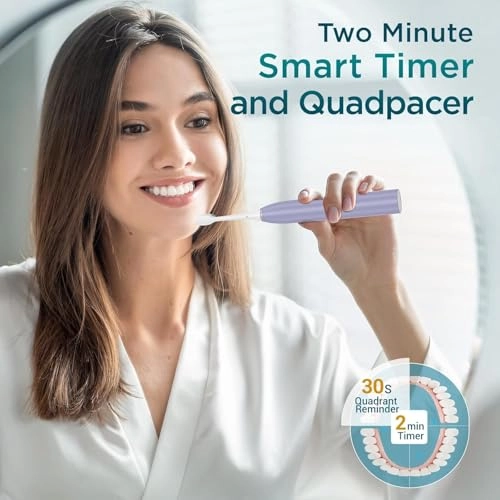 Electric Toothbrush - 8 Count Cherry Pink 120 Days Battery Life