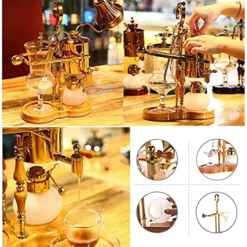 Siphon Coffee Maker - Adjustable Temperature Belgian Jug Large Handwheel Grinder Vacuum