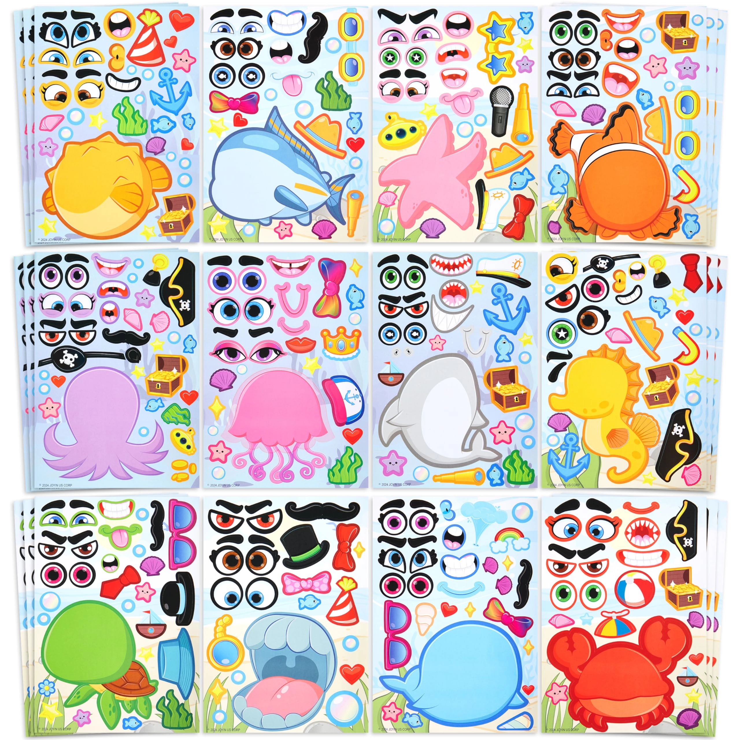 Joyin US Corp Sea Animals Sticker Book 36 pcs