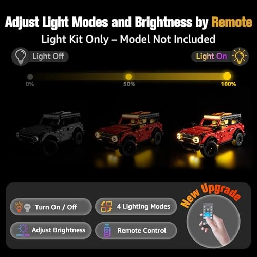 Light Up Kit - for Lego Ford Bronco 42213 Wired Dimmable