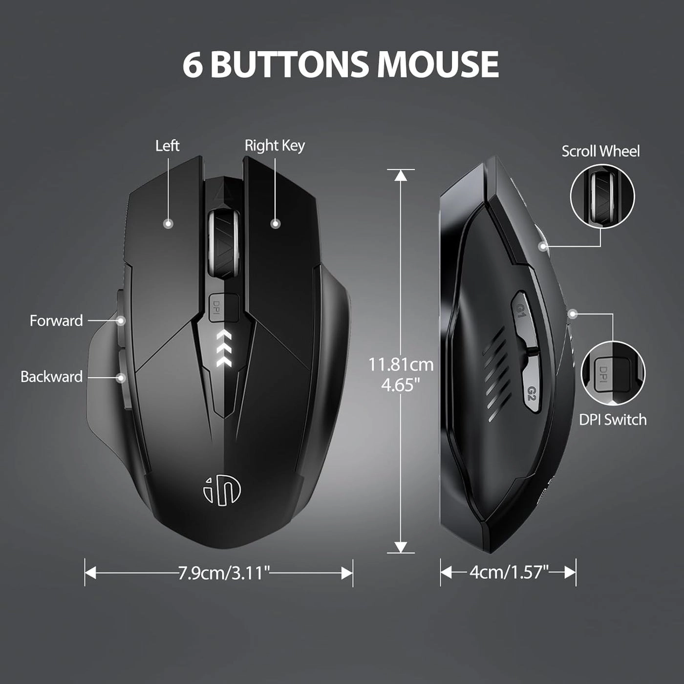 IN9 Tri-mode Wireless Mouse - Wireless