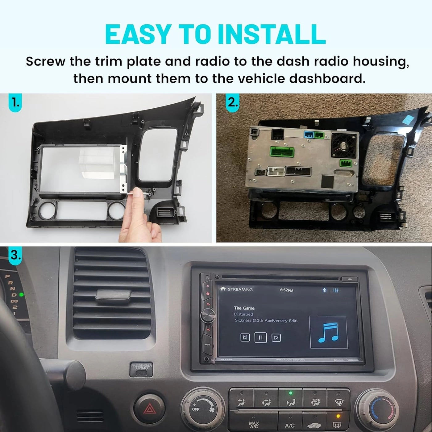 Double DIN Radio Dash Kit - Honda Civic 2006-2011