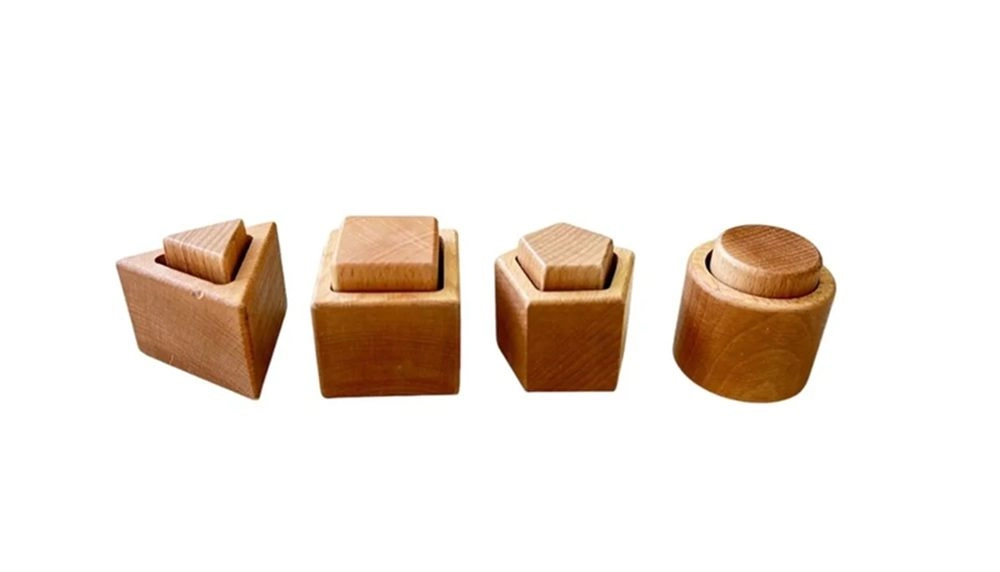 Wooden Cup Shapes - Suitable for 12 months and above 8 Pcs