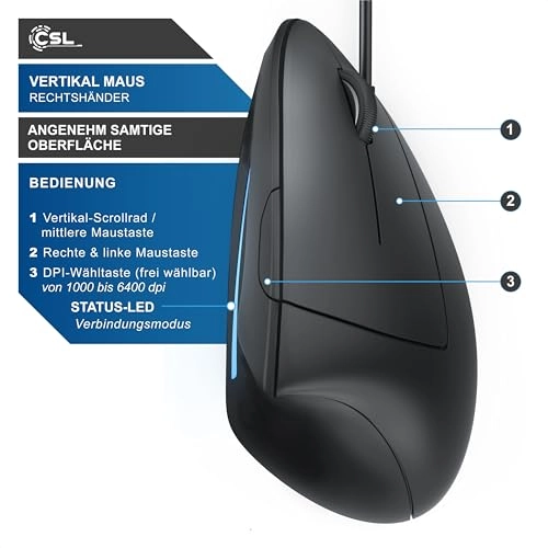 Ergonomic Vertical Mouse - USB