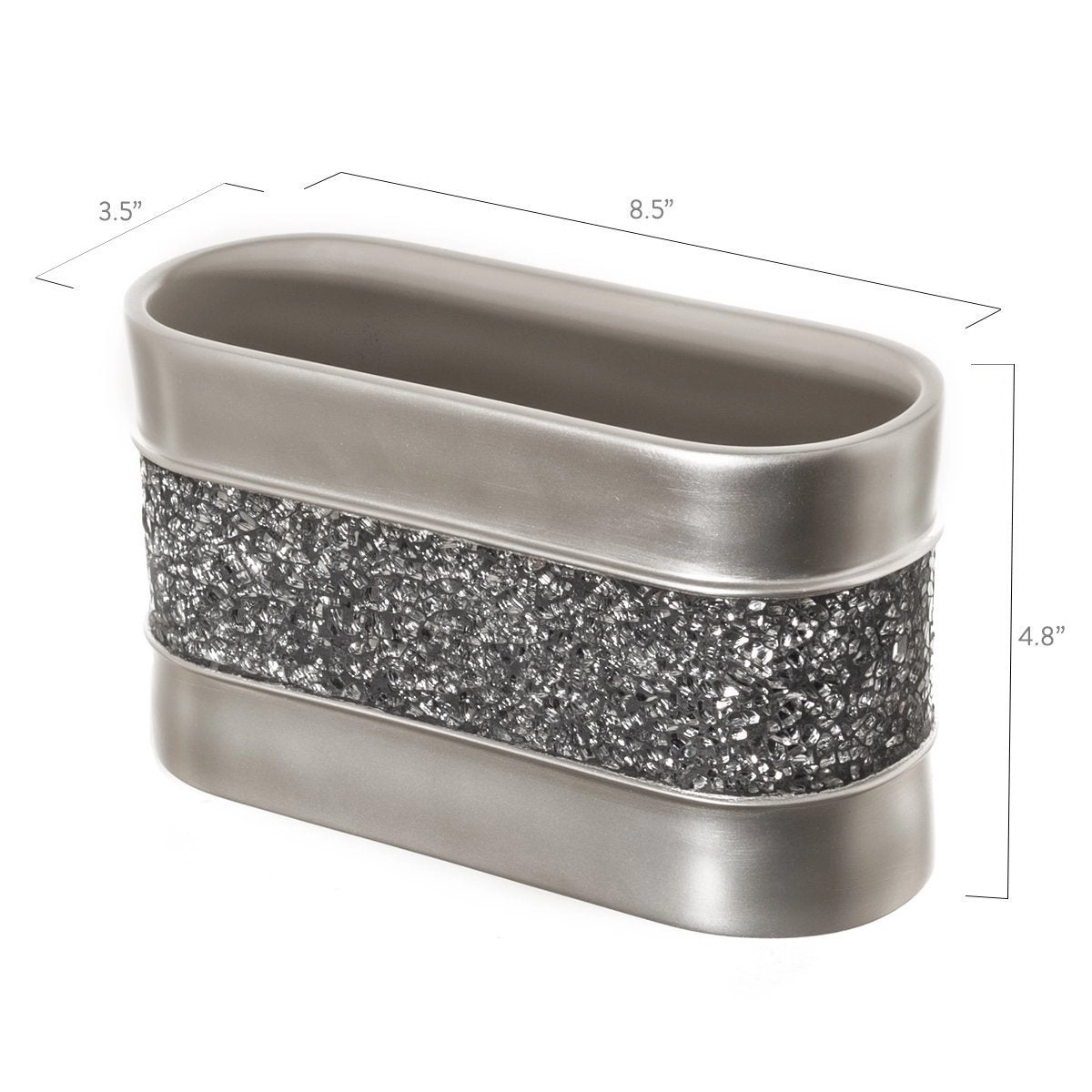 Silver Mosaic Bathroom Cup - Electric Toothbrush Toothpaste Holder