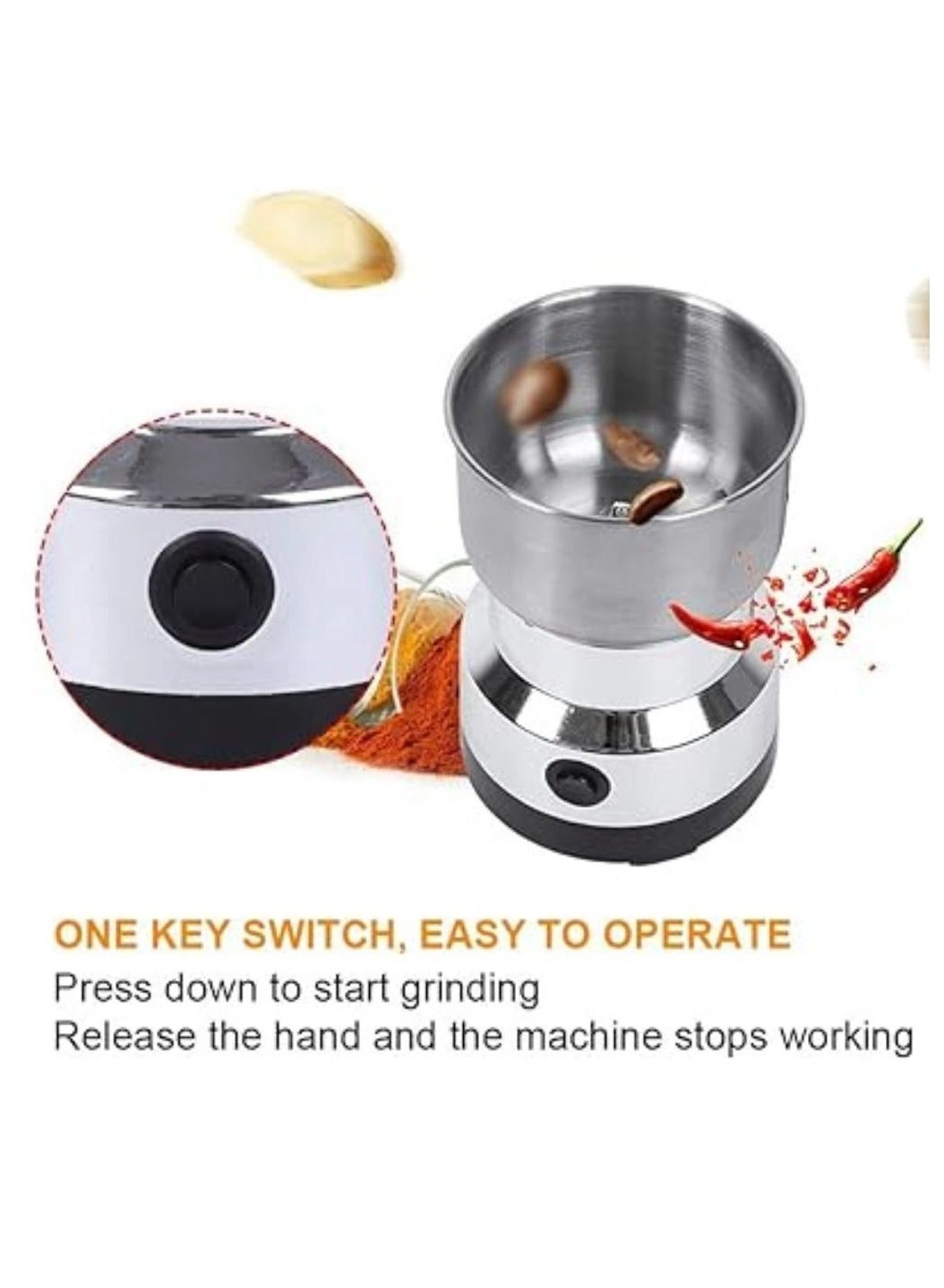 Electric Coffee And Beans Grinder - 200W 50g