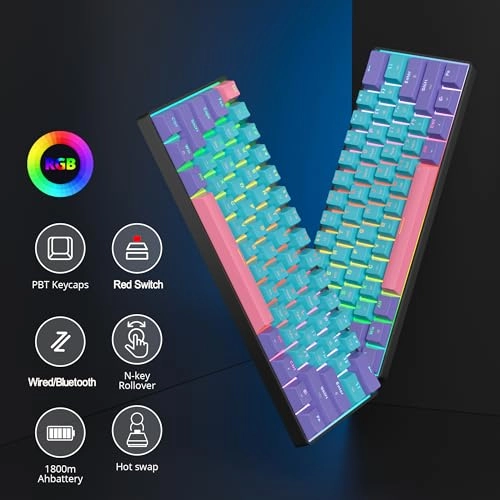 60% Wireless Mechanical Keyboard -  Wired/Wireless