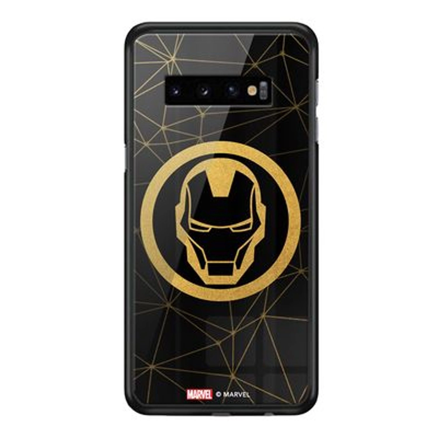 Ironman Icon Gold Collection Back Case for Galaxy S10 Plus - TPU Bumper Case + Tempered Glass Back