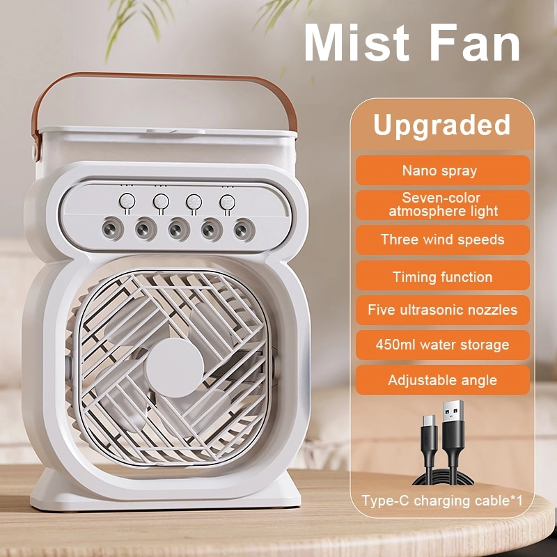 Lovid Portable Misting Fan - 450ml Rechargeable 3 Adjustable Speeds