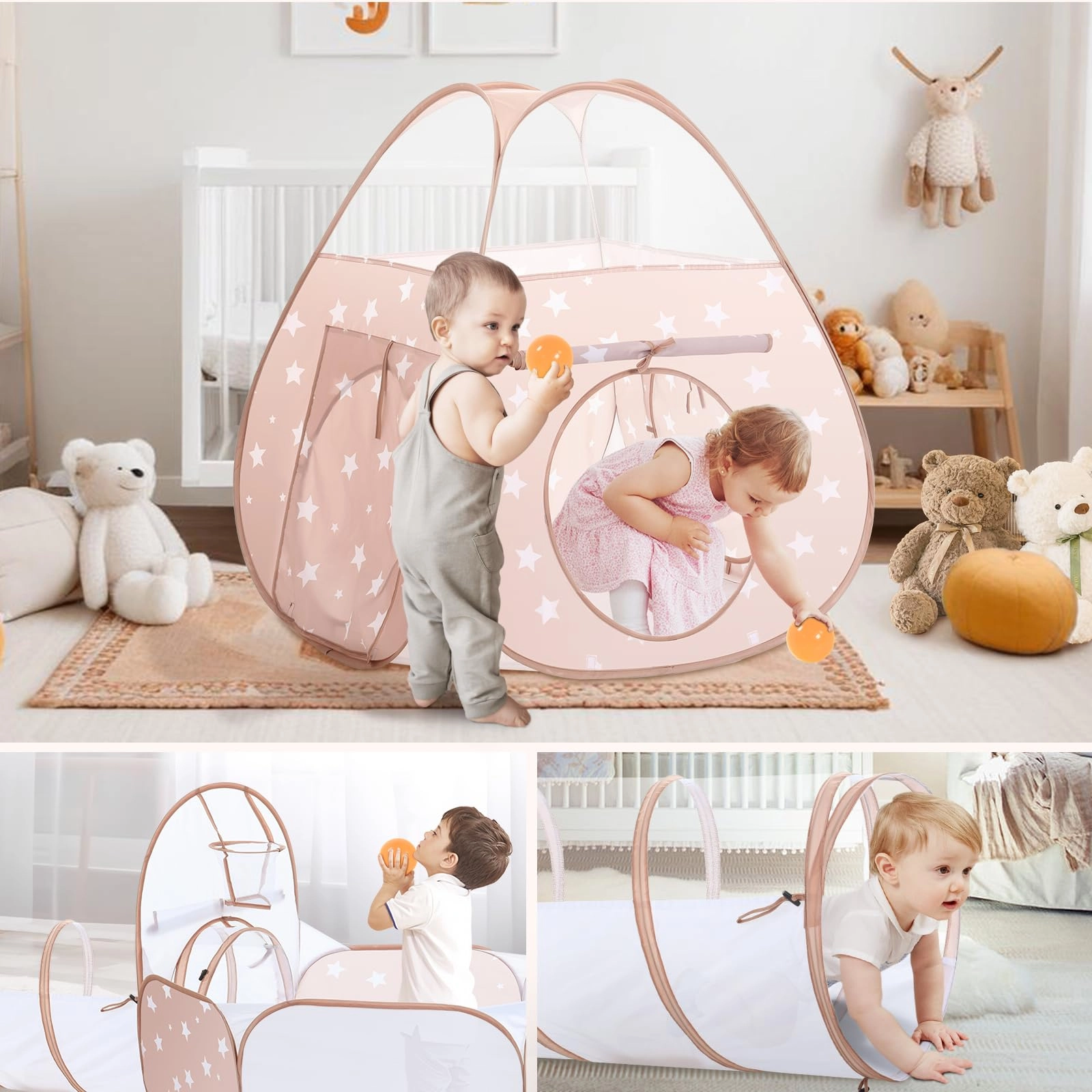 3 in 1 Kids Play Tent - Jungle Pop Up