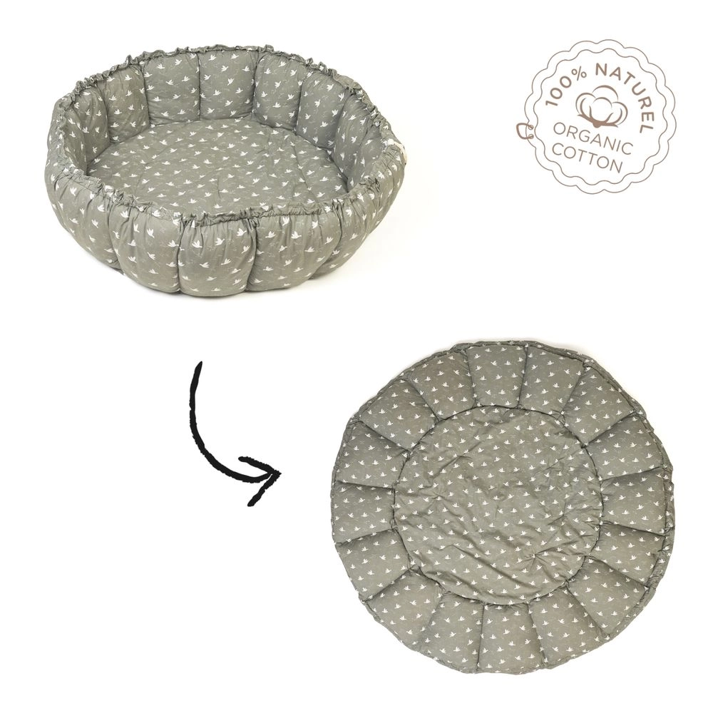 3-In-1 Stripes Bloom Organic Babymat - Ecru/Brown 0 month