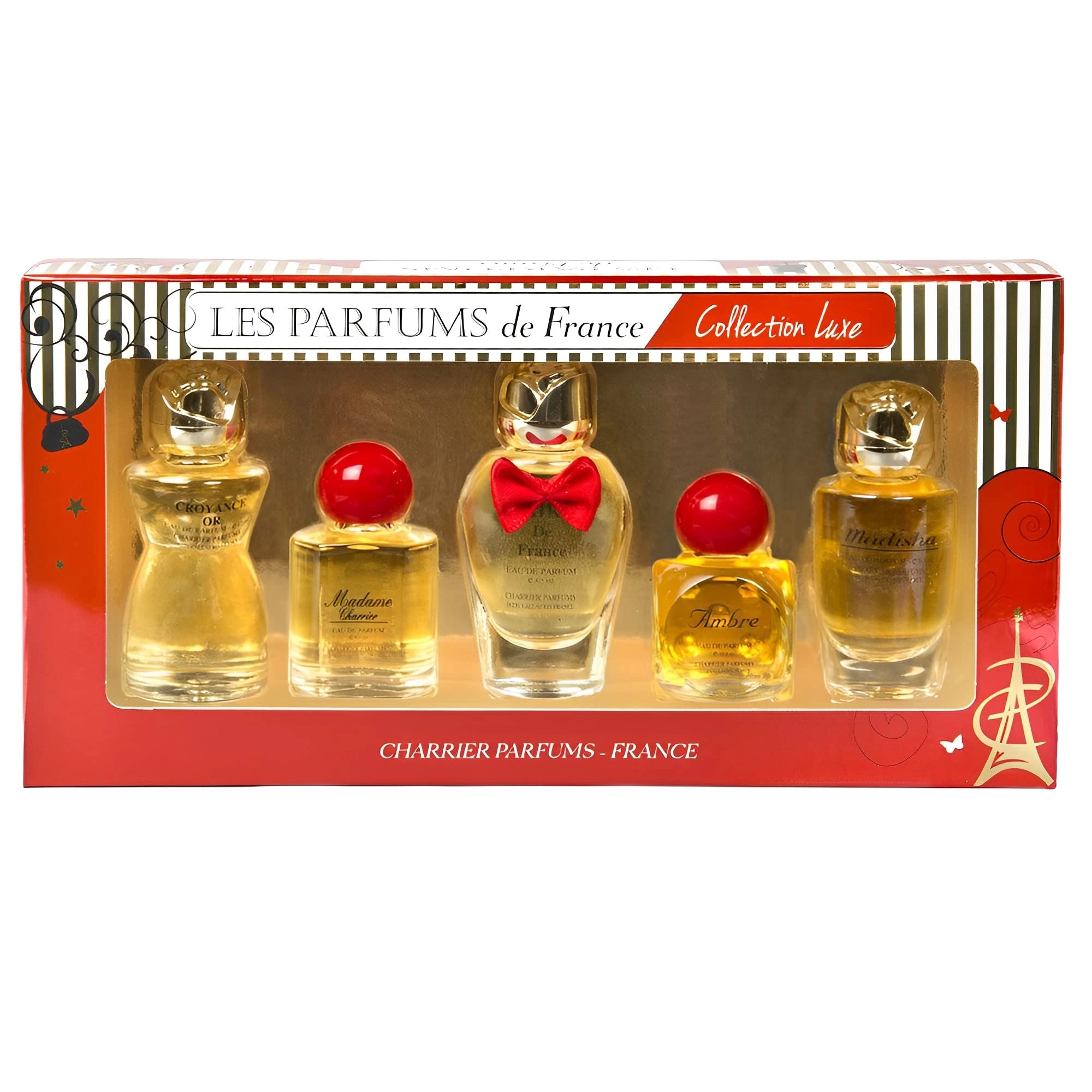 Charrier Parfums Croyance Or - 12 ml + Madame Charrier - 9,3 ml + Air de France - 8,5 ml + Ambre - 10,5 ml + Madisha - 9,4 ml