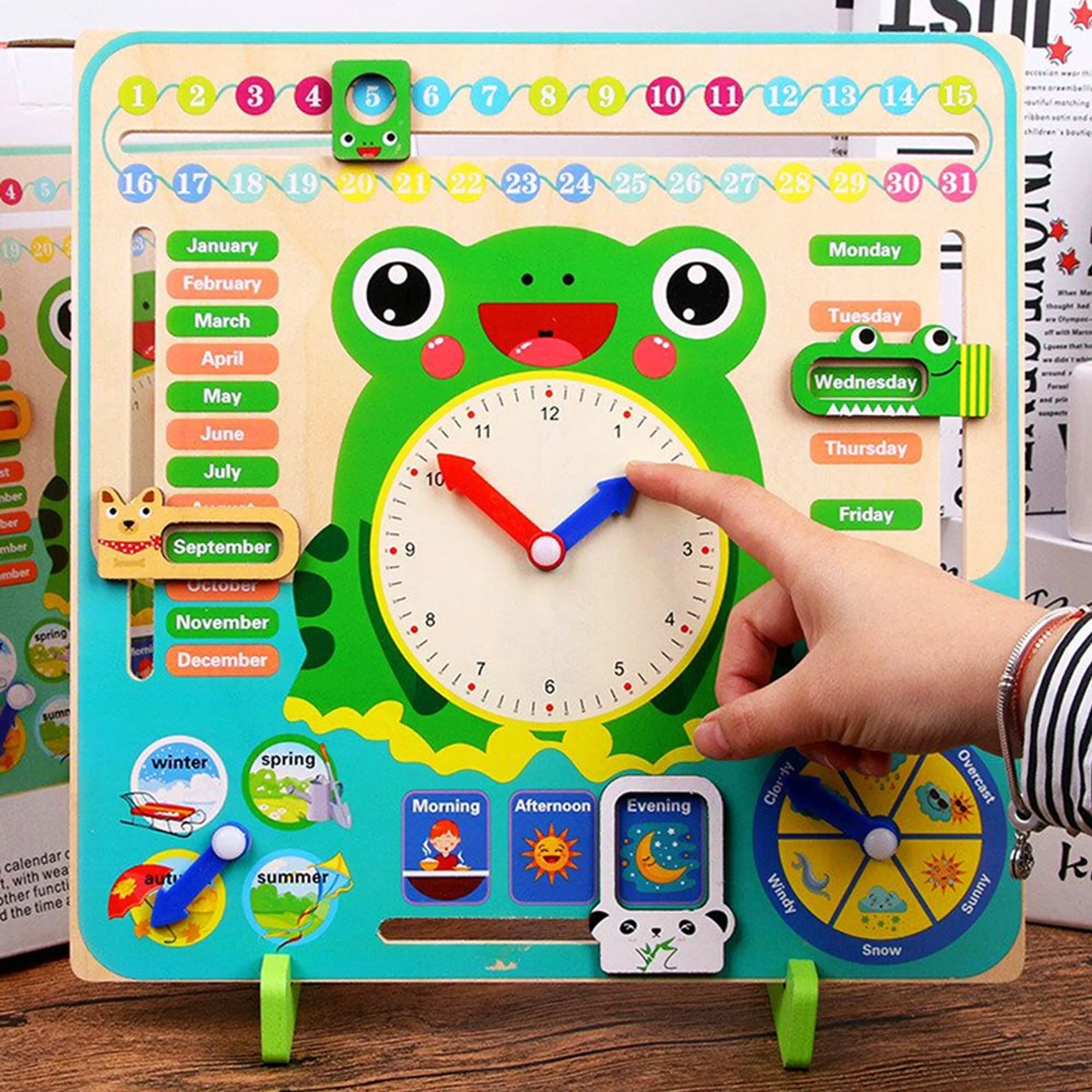 Wooden Learning Clock - Suitable for 3 years & above