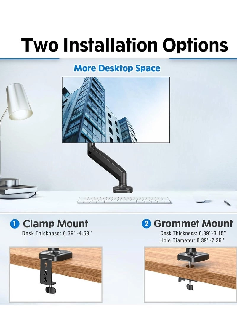 Single Monitor Arm - Single 13-32 Inch VESA 75x75/100x100mm