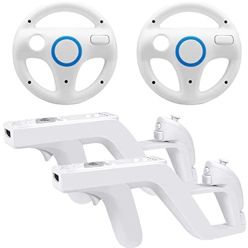 Steering Wheel + Zapper Gun - Wii Wii U Remote