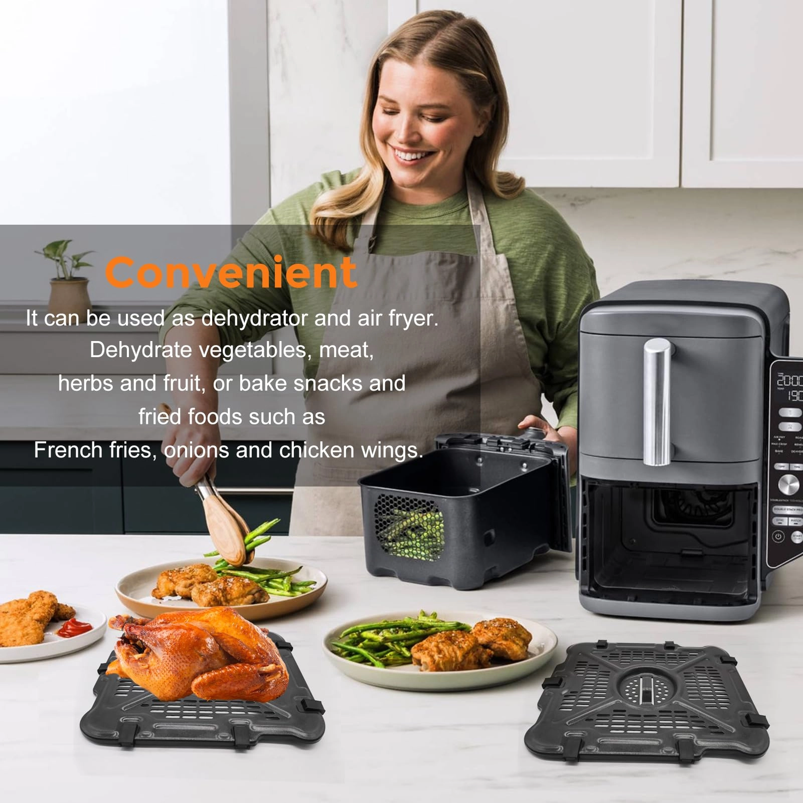 Air fryer grill rack - Stainless steel 2 piece(s) + Magic cleaning cloth - 1 piece(s)