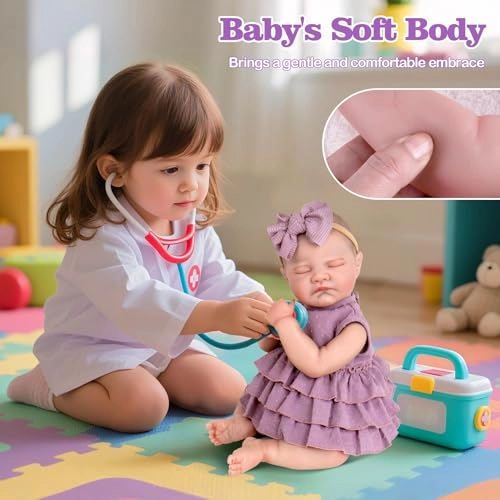 Reborn Baby Doll - 20-inch Vinyl Soft Cloth Body Girl Ages 3+
