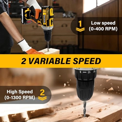 Cordless Drill Set - 2 x 2000mAh