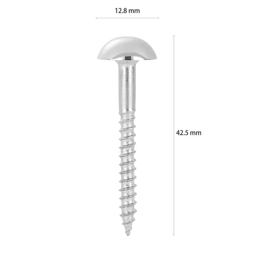 Slotted Round Mirror Screw Pack - 4.25 cm 0.4 cm