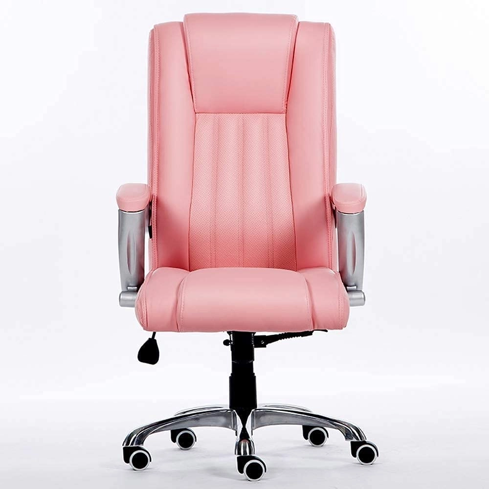 Desk Chair - PU Leather Brown High Back