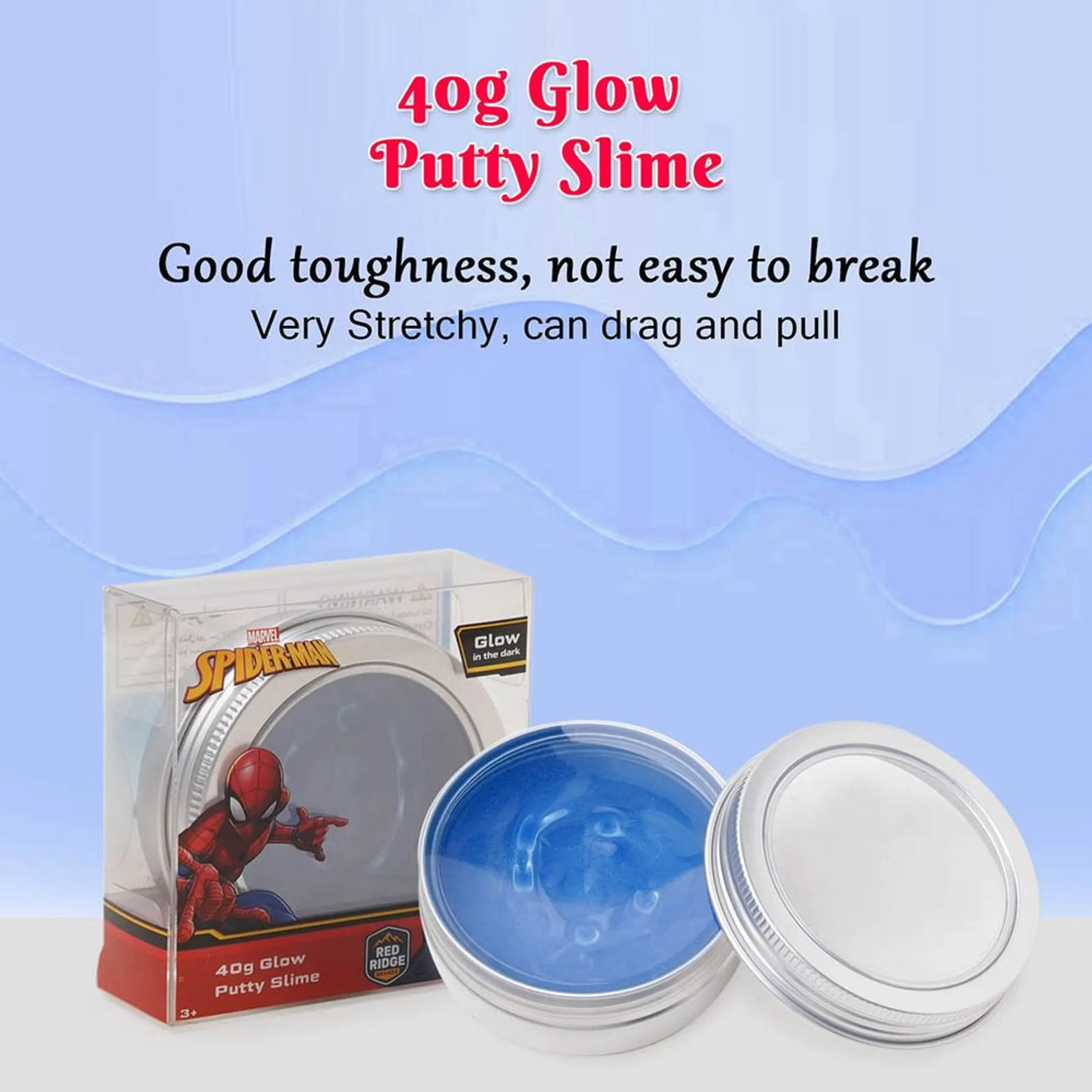 SLIME SQUAD Spider-Man Glow Putty Slime - 3 years+