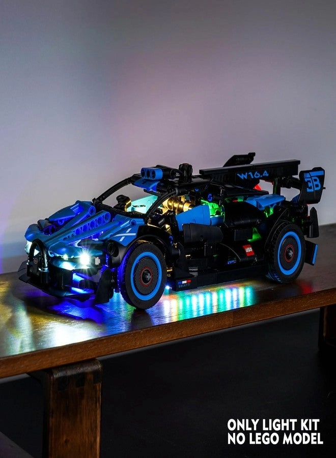 LED Light Kit - Remote Control for Lego 42162 Bugatti Bolide Agile Blue