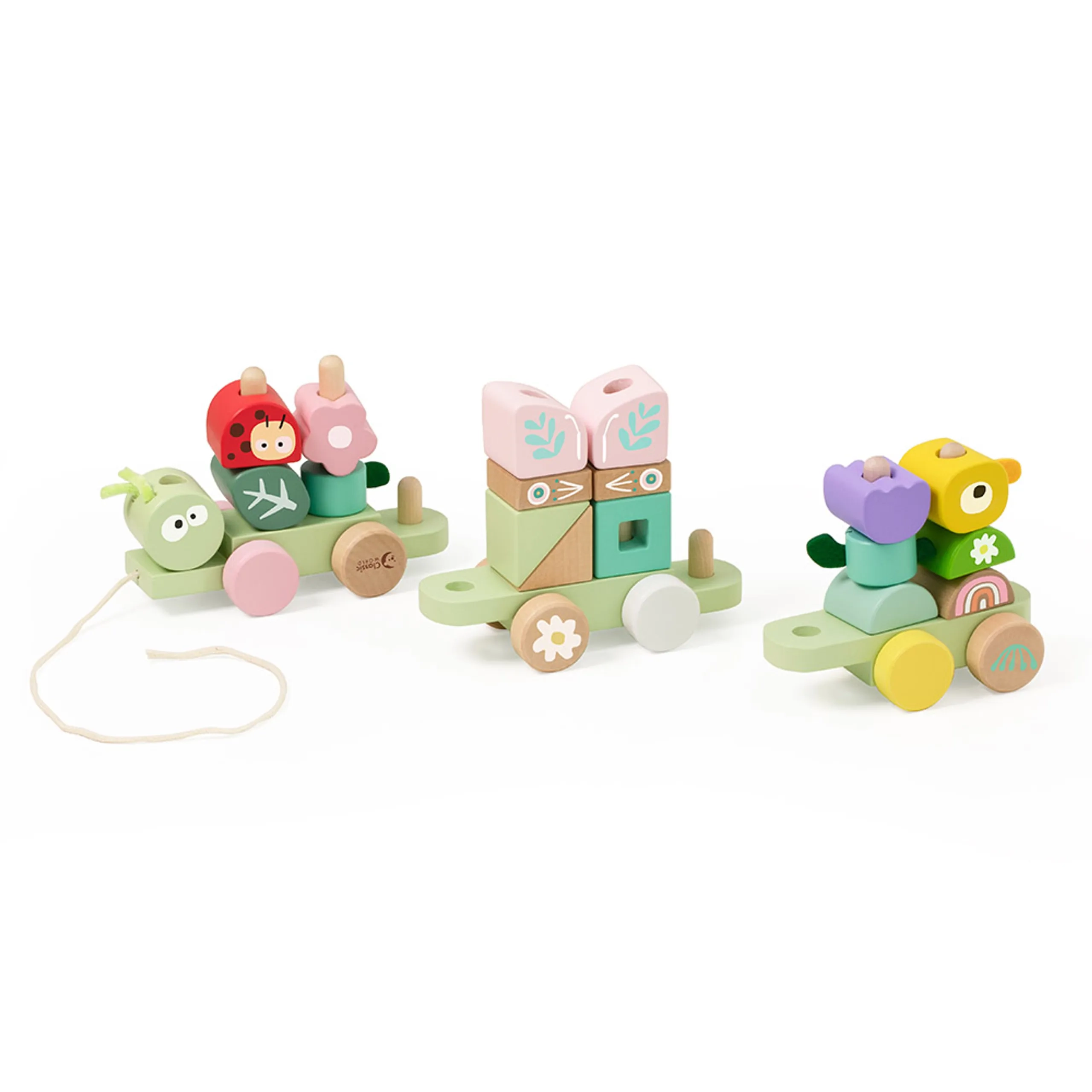 Wooden Pull Jungle - 27-piece caterpillar