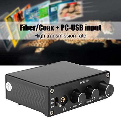 DAC Audio Decoder - DC 5V Fiber/Coax PC-USB Input 3.5MM Headphone
